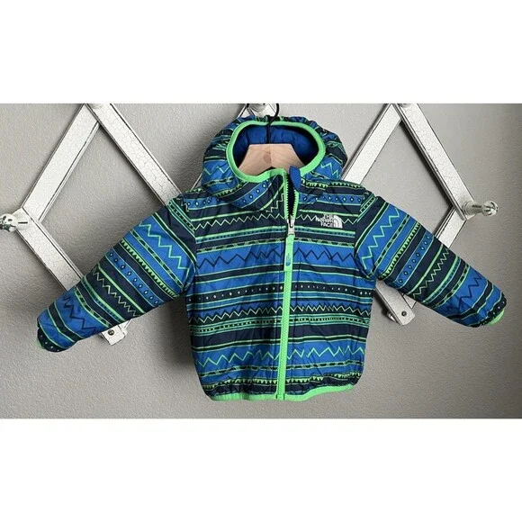 The North Face Infant Baby 6-12M Reversible Perrito Hooded Jacket - Blue - Picture 8 of 13